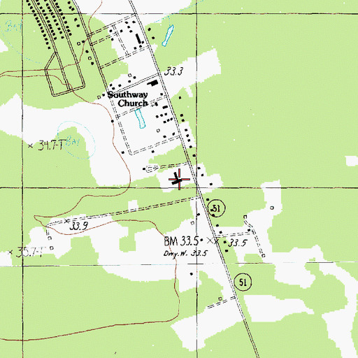 Topographic Map of Unity Baptist Church, SC