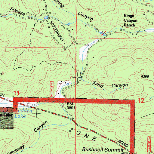 Topographic Map of Sand Canyon, CA