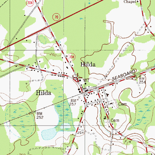 Topographic Map of Hilda Post Office, SC