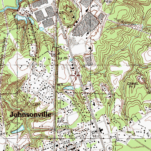 Topographic Map of Johnsonville Post Office, SC