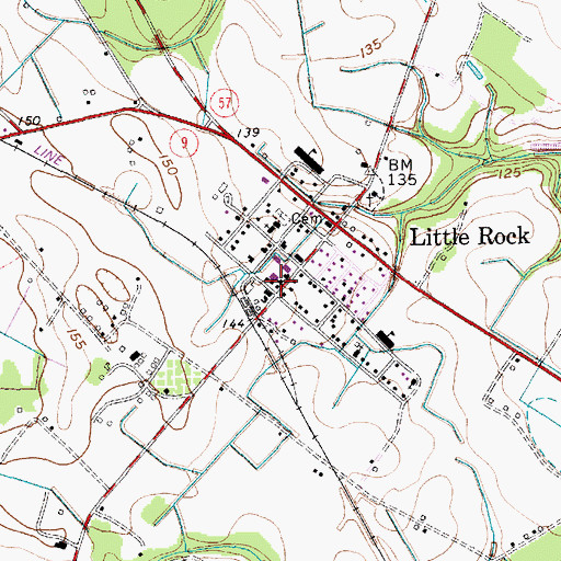 Topographic Map of Little Rock Post Office, SC