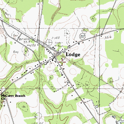 Topographic Map of Lodge Post Office, SC