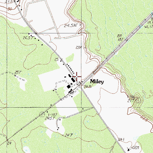 Topographic Map of Miley Post Office, SC