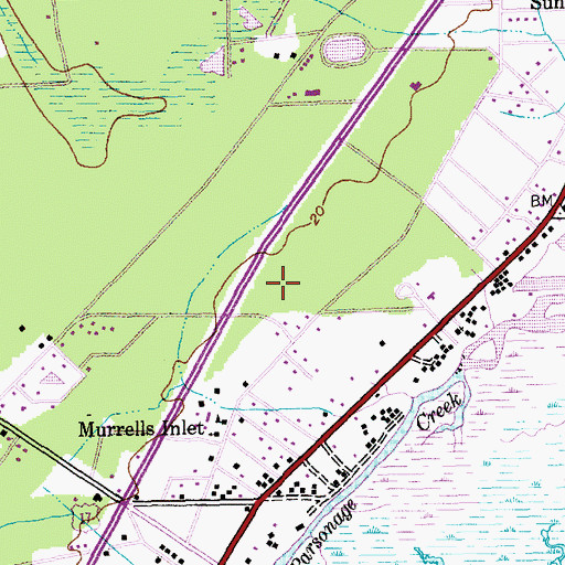 Topographic Map of Murrells Inlet Post Office, SC
