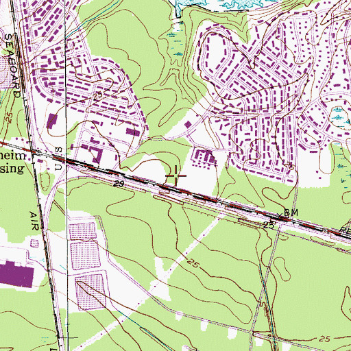 Topographic Map of US Naval Weapons Station Post Office, SC