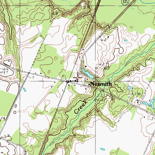 Topographic Map of Nesmith Post Office, SC