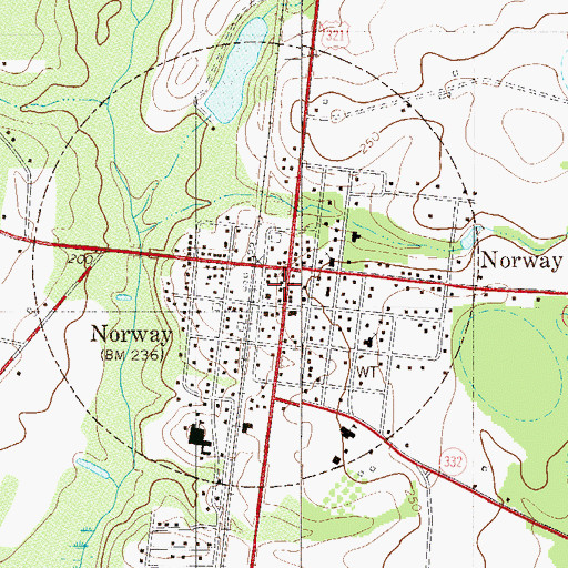 Topographic Map of Norway Post Office, SC