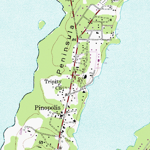 Topographic Map of Pinopolis Post Office, SC