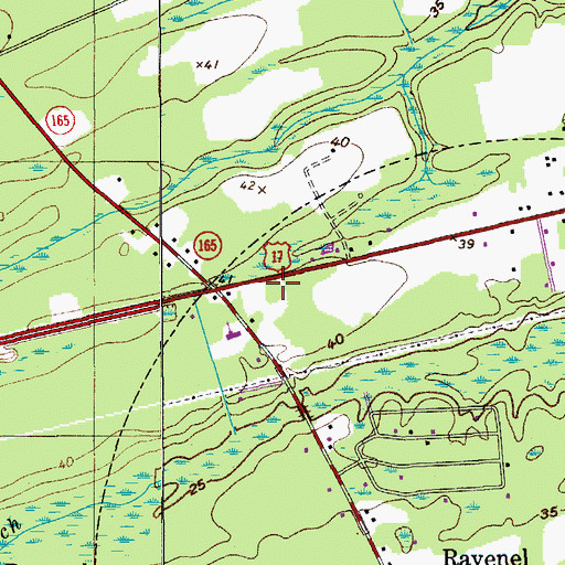 Topographic Map of Ravenel Post Office, SC