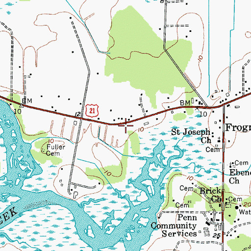 Topographic Map of Saint Helena Island Post Office, SC
