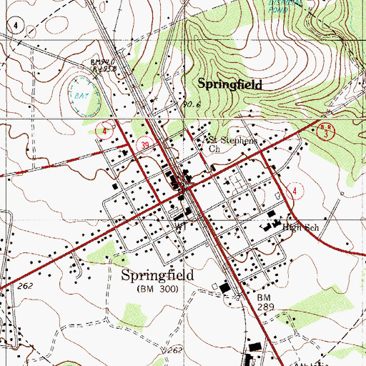 Topographic Map of Springfield Post Office, SC