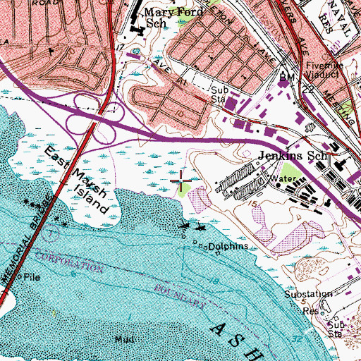 Topographic Map of Charter of Charleston Behavioral Health Hospital, SC
