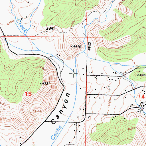 Topographic Map of Sand Creek, CA