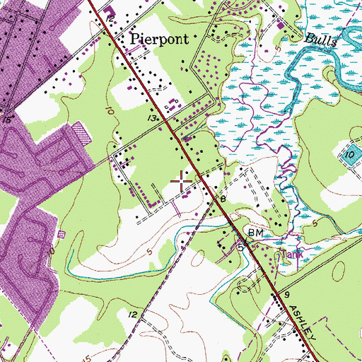 Topographic Map of Ashley River Plantation Nursing Home, SC