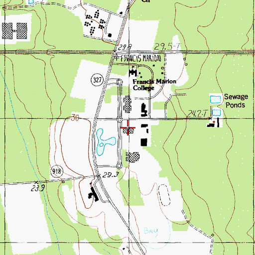 Topographic Map of Francis Marion University Chapman Auditorium, SC