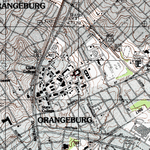 Topographic Map of South Carolina State University Theatre, SC