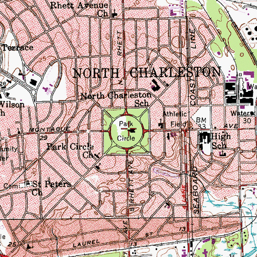 Topographic Map of Felix C Davis Community Center, SC