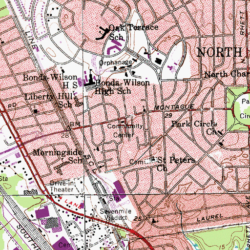Topographic Map of Felix Pickney Community Center, SC