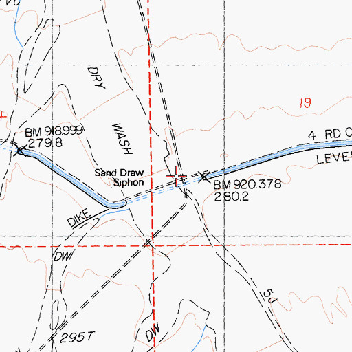 Topographic Map of Sand Draw Siphon, CA