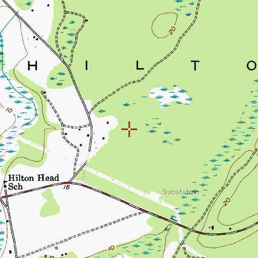 Topographic Map of Island Recreation Center, SC