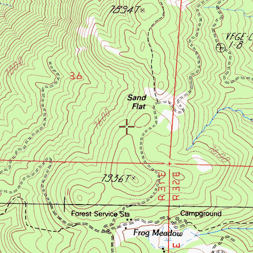 Topographic Map of Sand Flat, CA