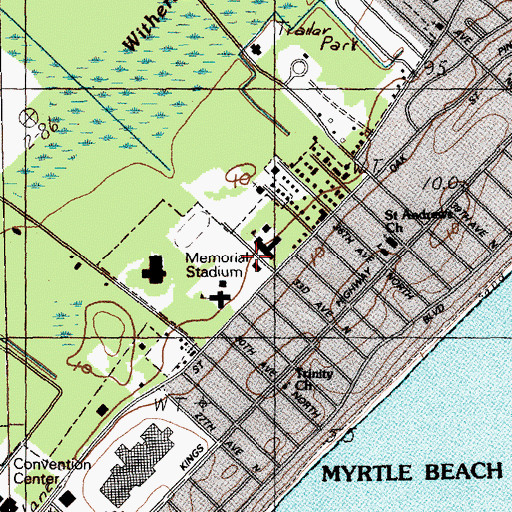 Topographic Map of Pepper Geddings Recreation Center, SC