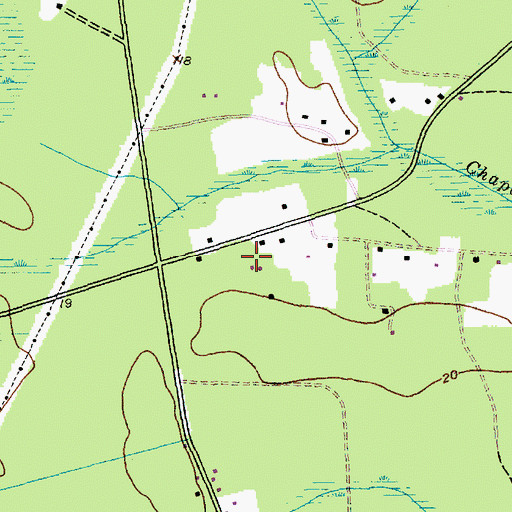 Topographic Map of Plantersville Senior Center, SC