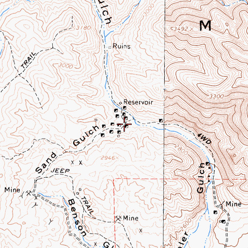 Topographic Map of Sand Gulch, CA