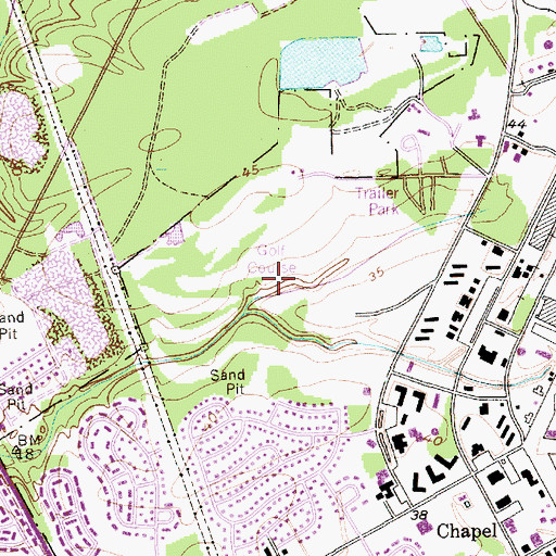 Topographic Map of US Air Force Moral Welfare and Recreation Services Golf Course, SC