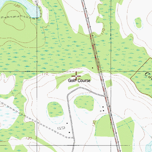 Topographic Map of Allendale County Golf Club, SC