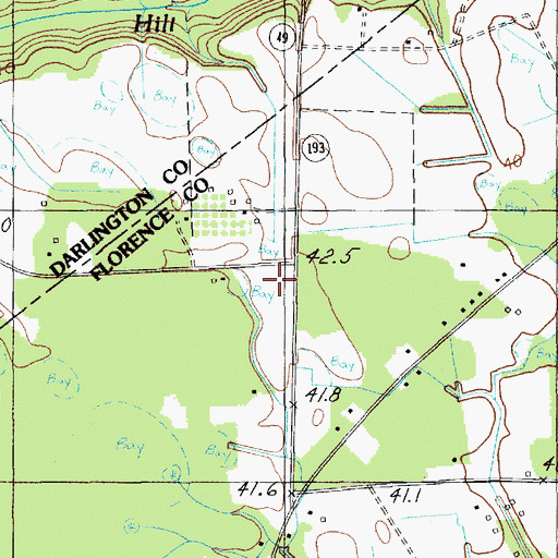 Topographic Map of Northgate Baptist Church, SC