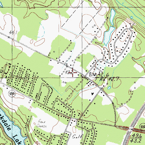Topographic Map of Oakdale Baptist Church, SC