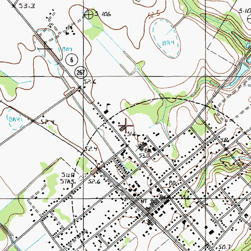 Topographic Map of First Baptist Church, SC