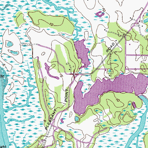 Topographic Map of Country Club of Beaufort at Pleasant Point, SC