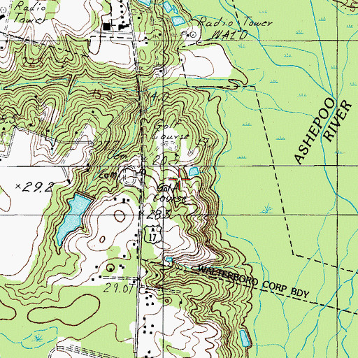 Topographic Map of Dogwood Hills Country Club, SC