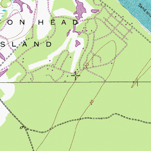 Topographic Map of Dolphin Head Golf Club, SC