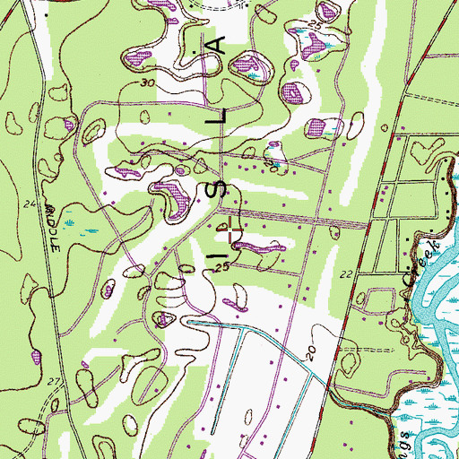 Topographic Map of Ladys Island Country Club, SC