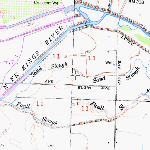 Topographic Map of Sand Slough, CA