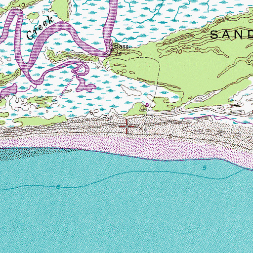Topographic Map of Ocean Course Golf Course, SC