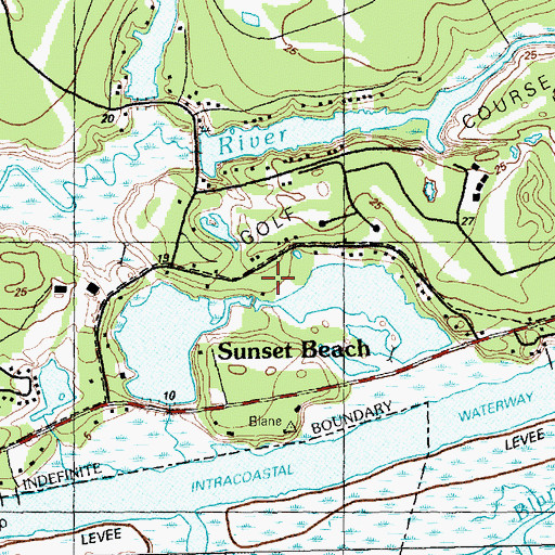 Topographic Map of Oyster Bay Golf Links, NC