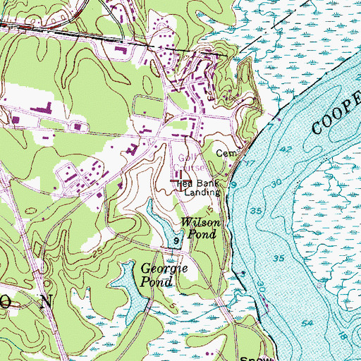 Topographic Map of Redbank Plantation Golf Course, SC