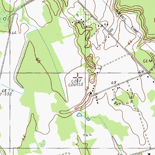 Topographic Map of Swamp Fox Golf Club, SC