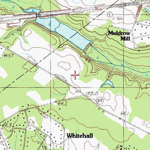 Topographic Map of The Traces Golf Course, SC