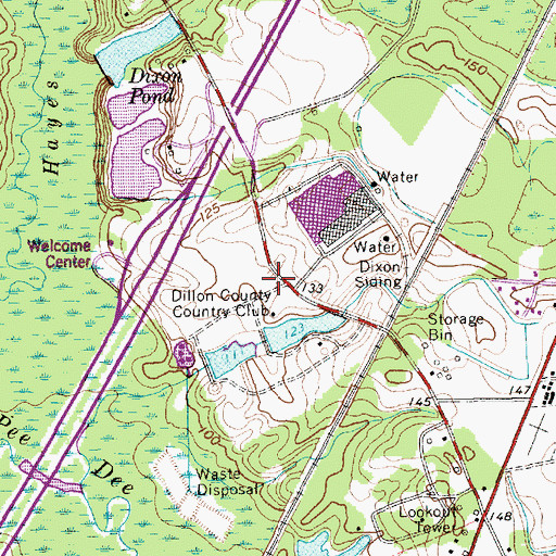 Topographic Map of Twin Lakes Country Club, SC