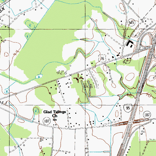 Topographic Map of Church of Christ, SC