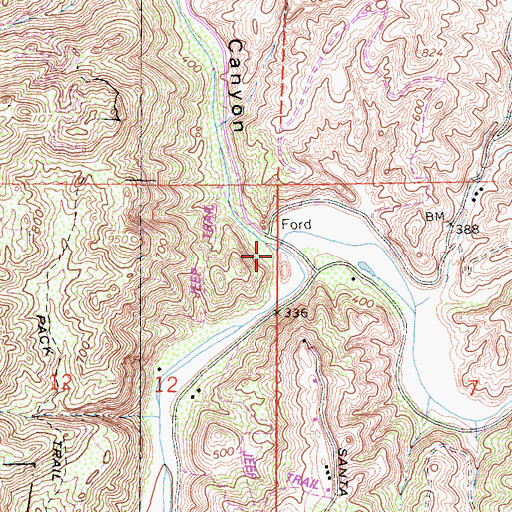 Topographic Map of Sandia Canyon, CA