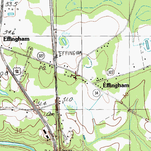 Topographic Map of Effingham Associate Reformed Presbyterian Church, SC
