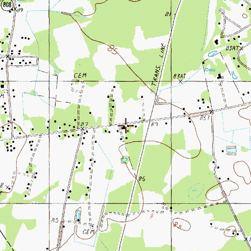 Topographic Map of Emanuel Pentecostal Holiness Church, SC