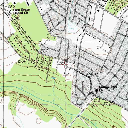 Topographic Map of Faith Presbyterian Church, SC