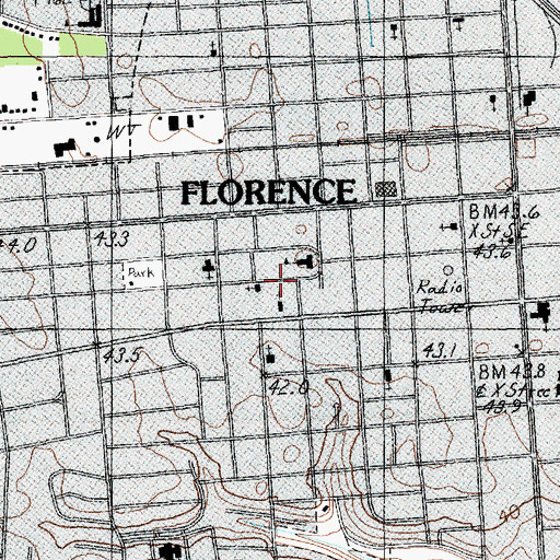 Topographic Map of Gregg Avenue Church of Christ, SC